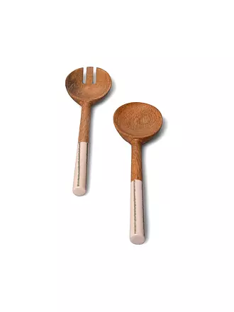 FYNCH-HATTON | Juego de cubiertos para ensalada de 2 piezas KISHA Toffee | dunkelgrün